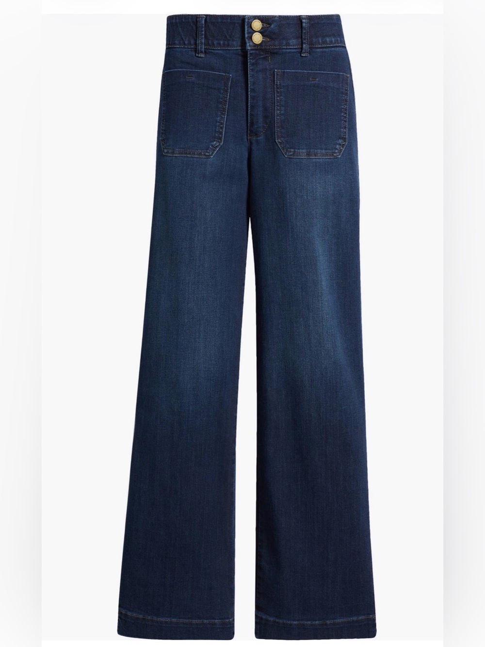 Wit & Wisdom Emma Patch Pocket Wide Leg High Rise Jeans - 14